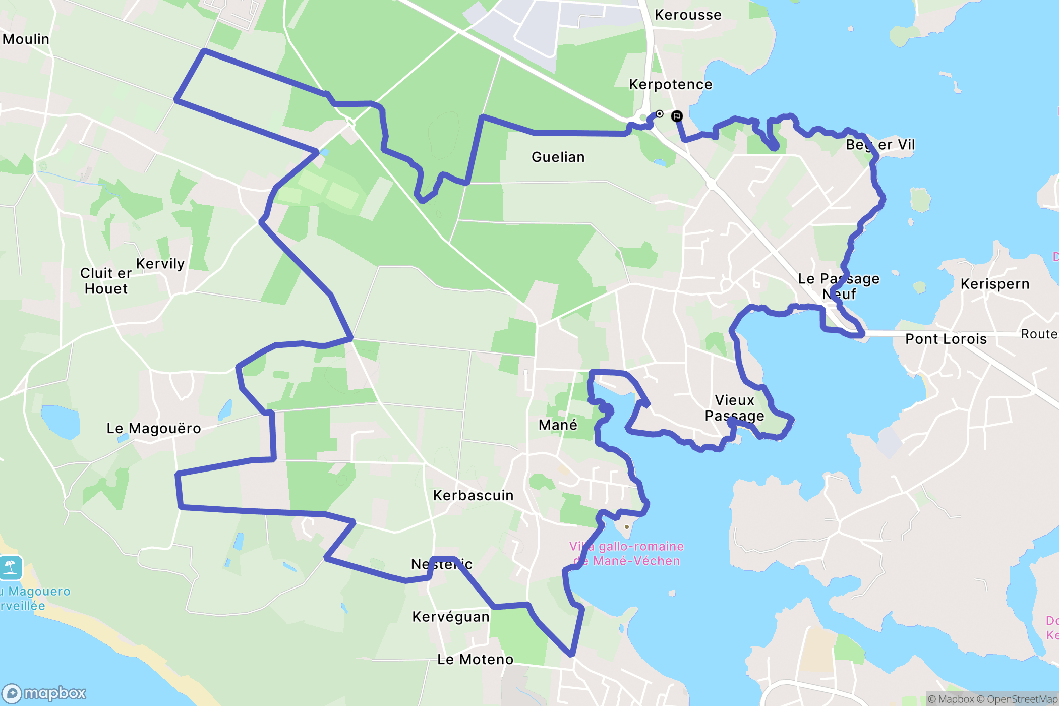 Plouhinec : carte du parcours de randonnée - France