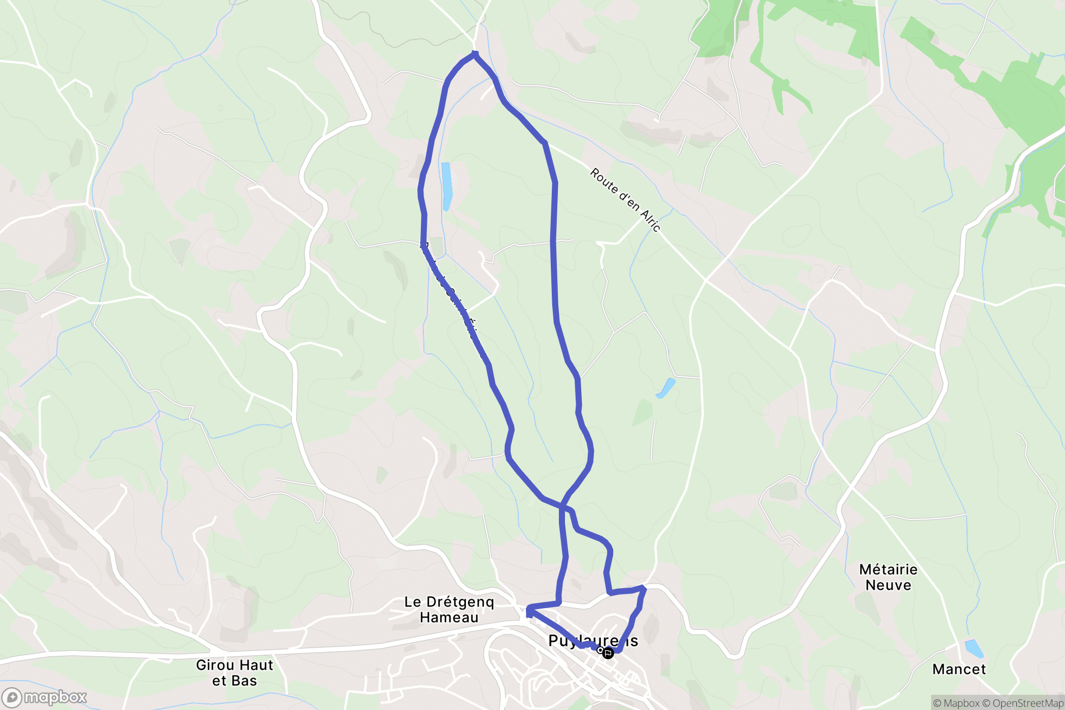 Saint Étienne de Florac : carte du parcours de randonnée - France