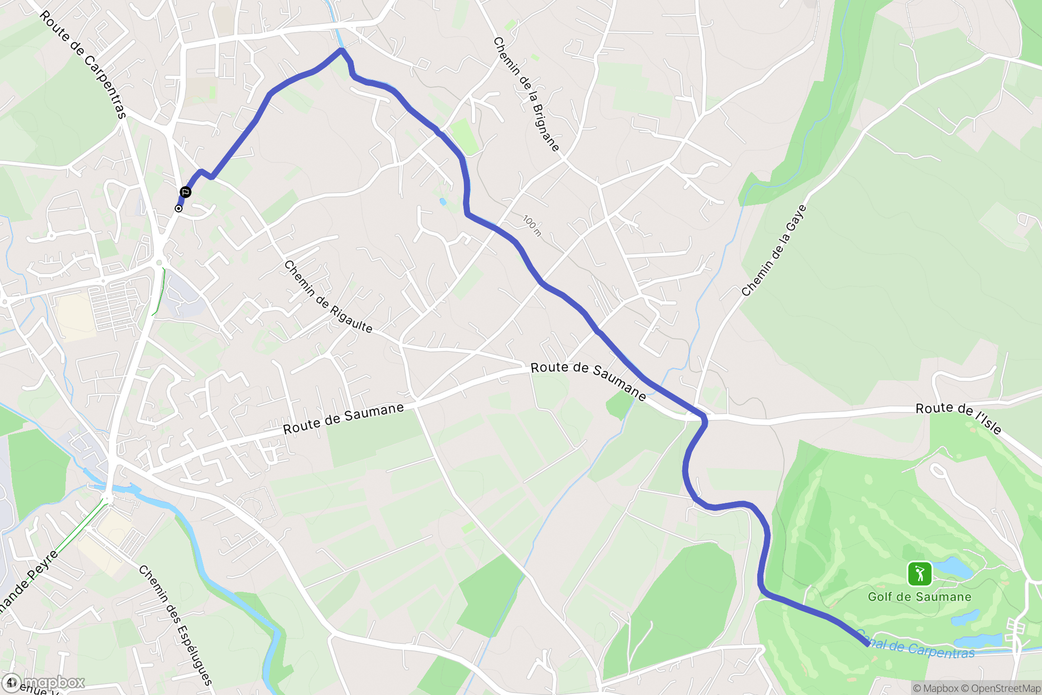 L'Isle-sur-la-Sorgue : carte du parcours de randonnée - France