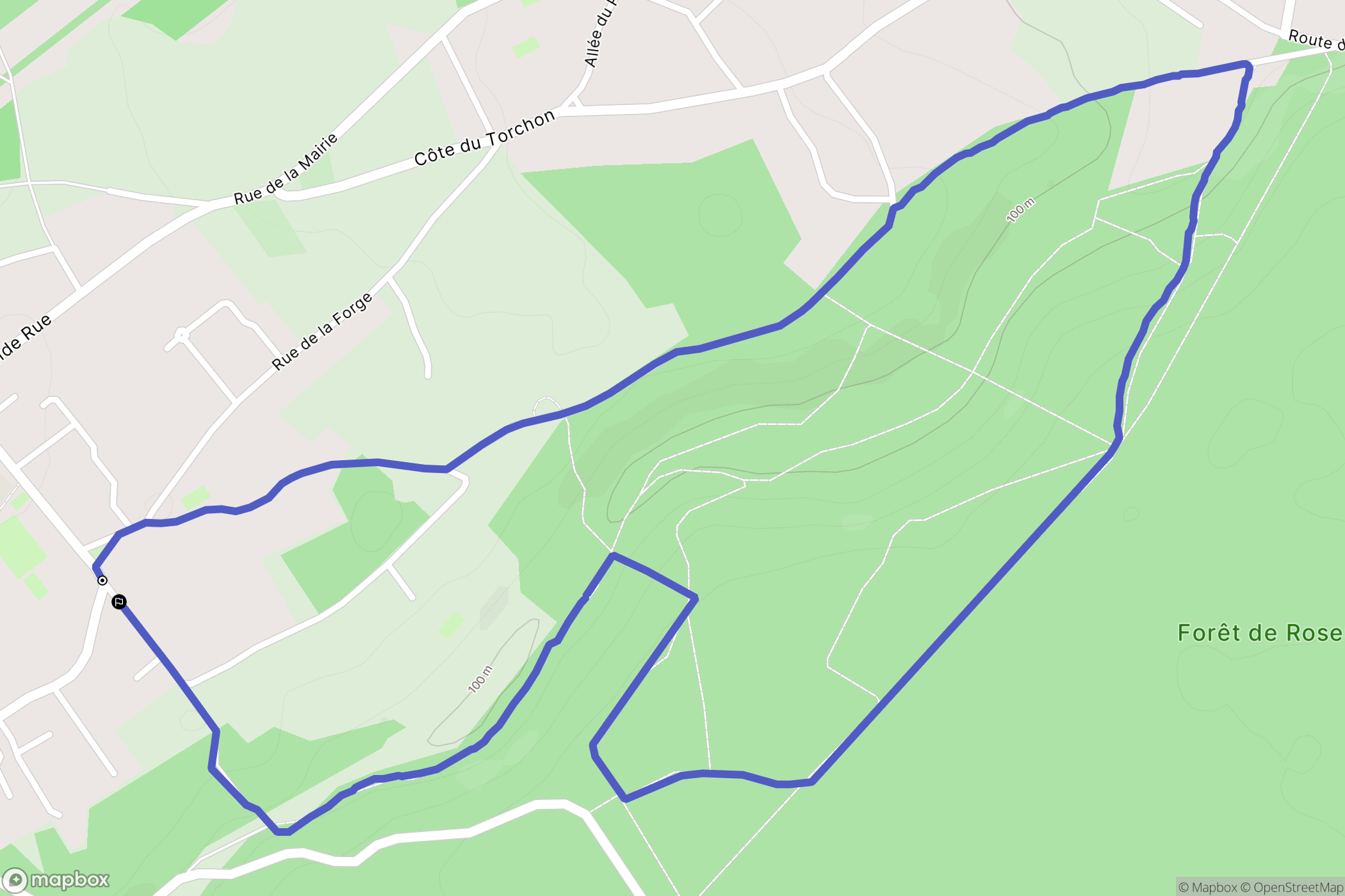 Bois-le-Roi : carte du parcours de randonnée - France