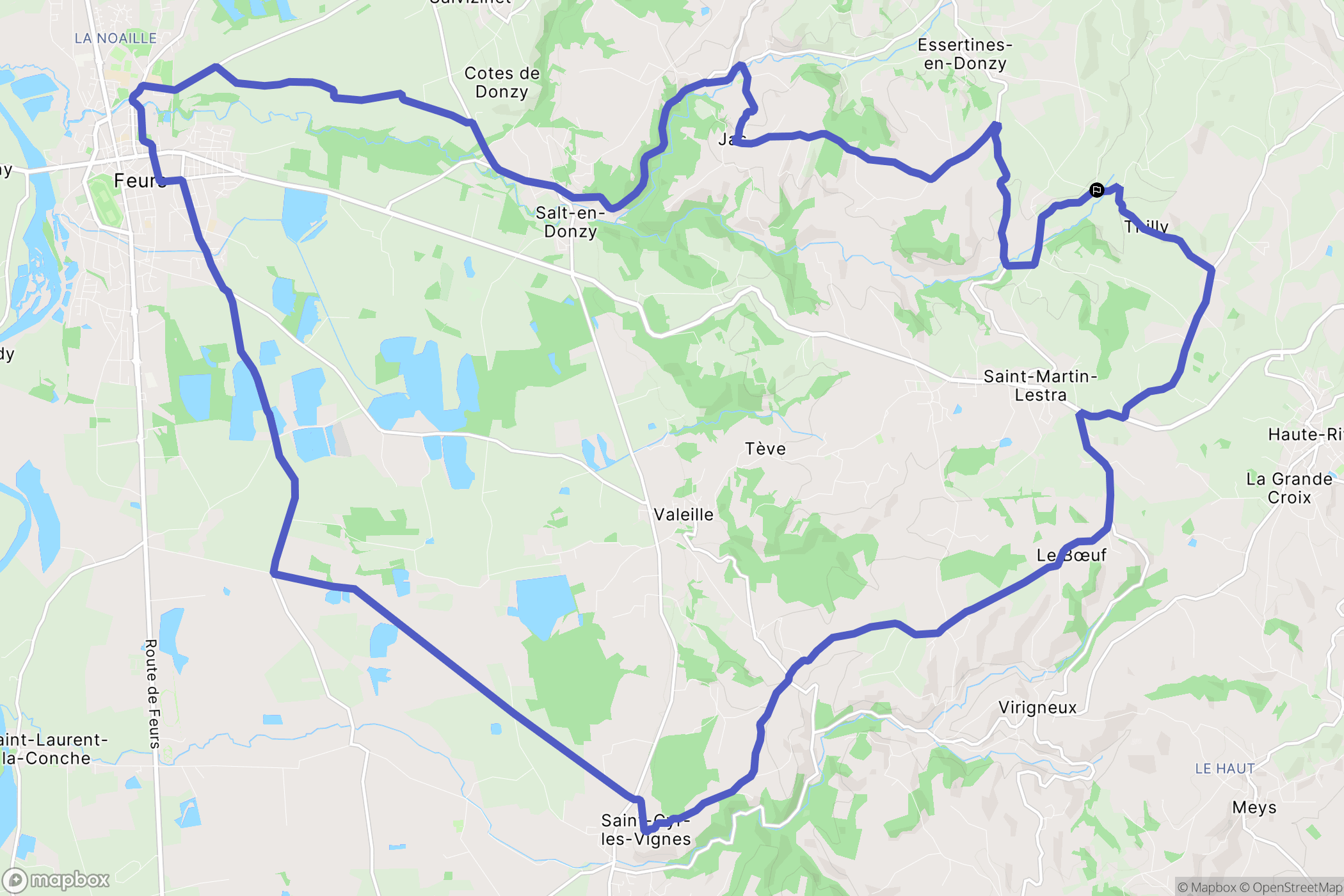 Saint-Martin-Lestra : carte du parcours de randonnée - France