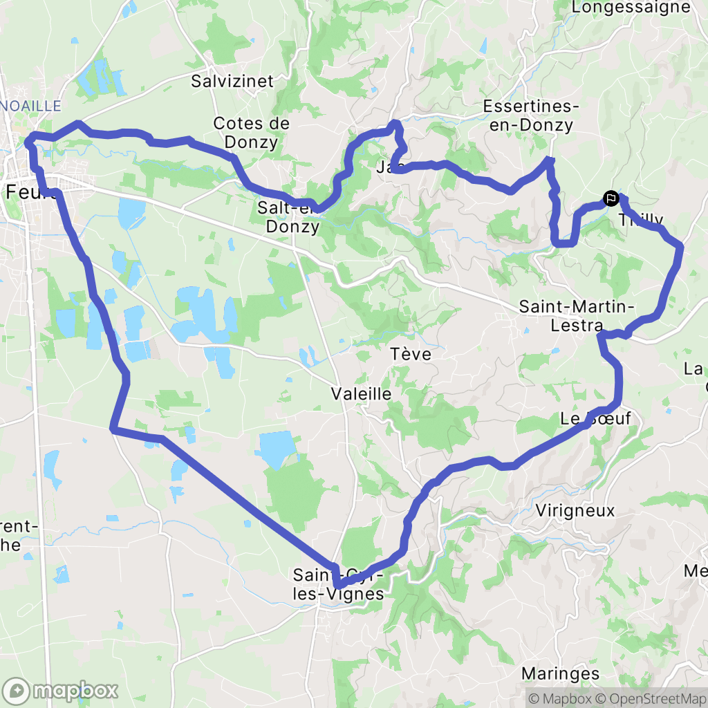 Saint-Martin-Lestra : carte du parcours de randonnée - France