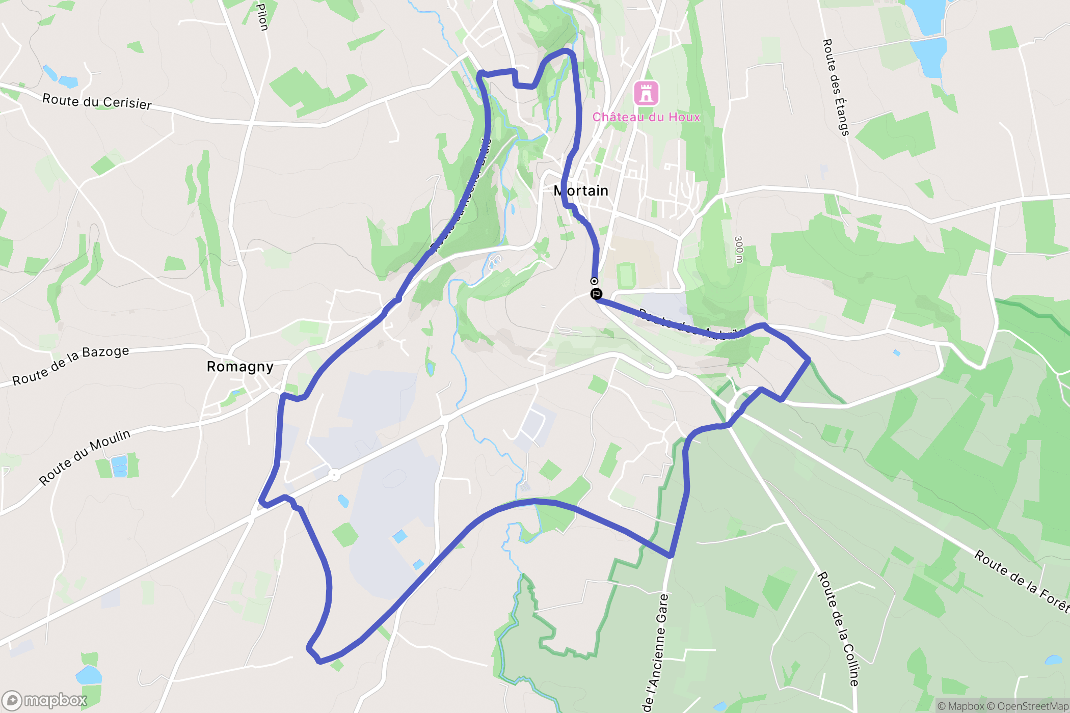 Mortain-Bocage : carte du parcours de randonnée - France