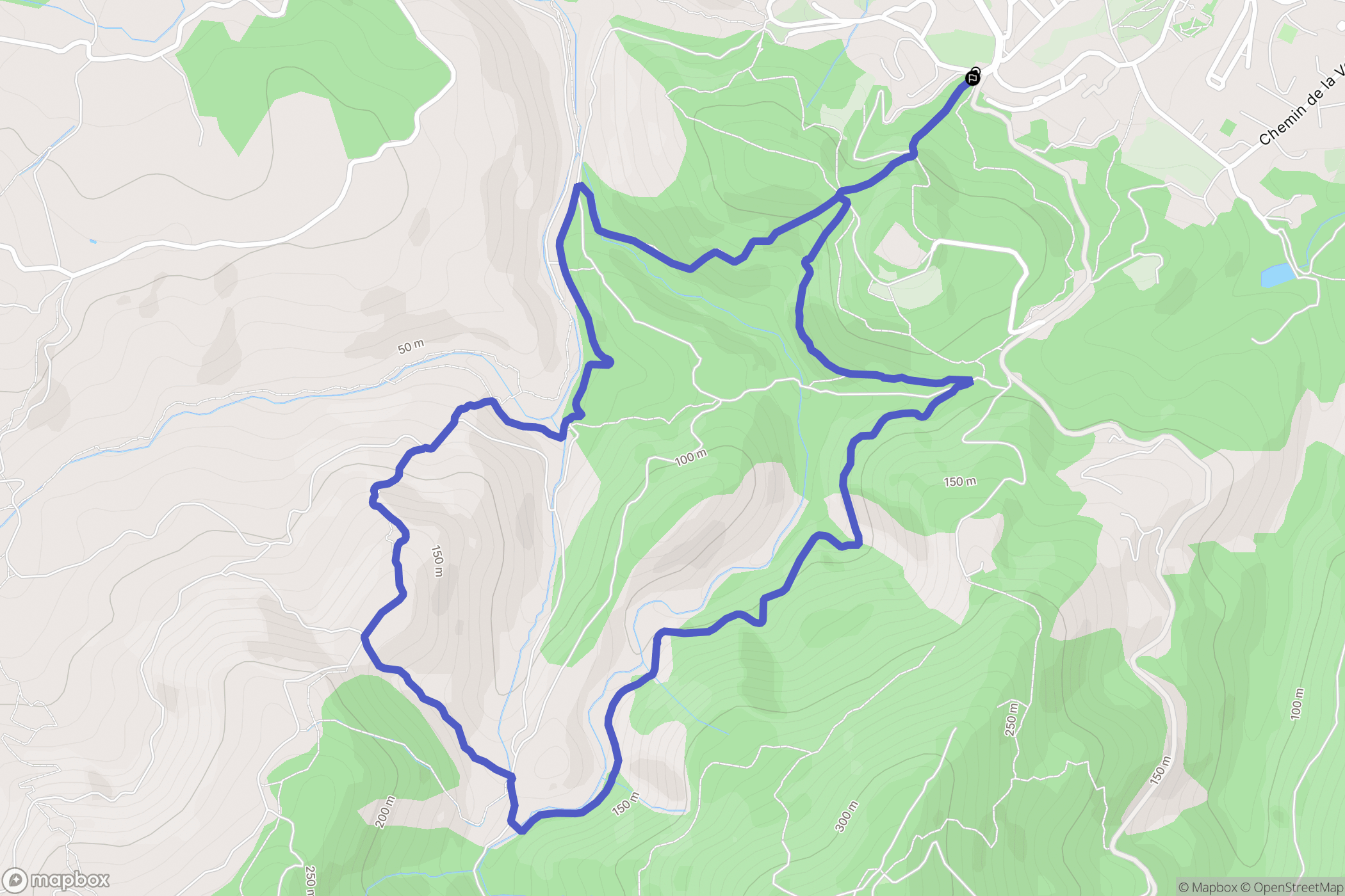 Roquebrune sur Argens : carte du parcours de randonnée - France