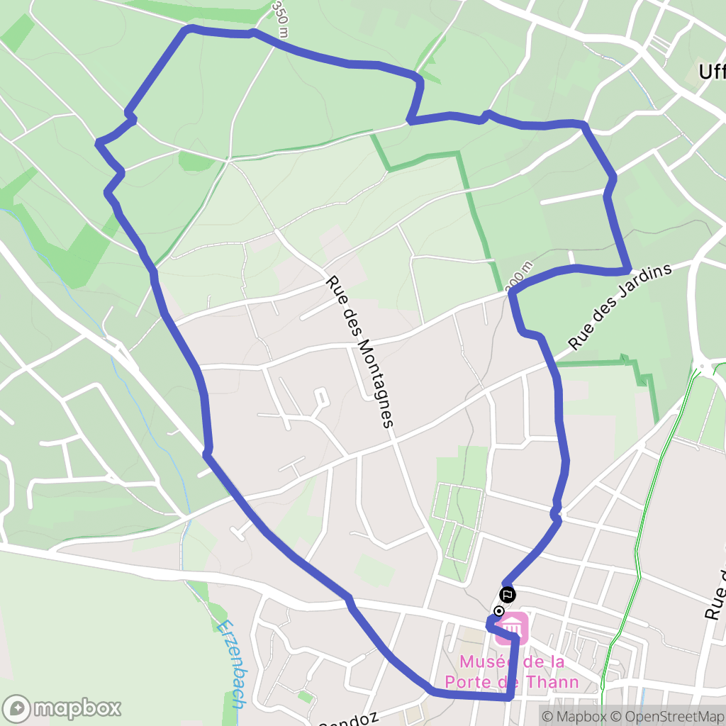 Cernay : carte du parcours de randonnée - France