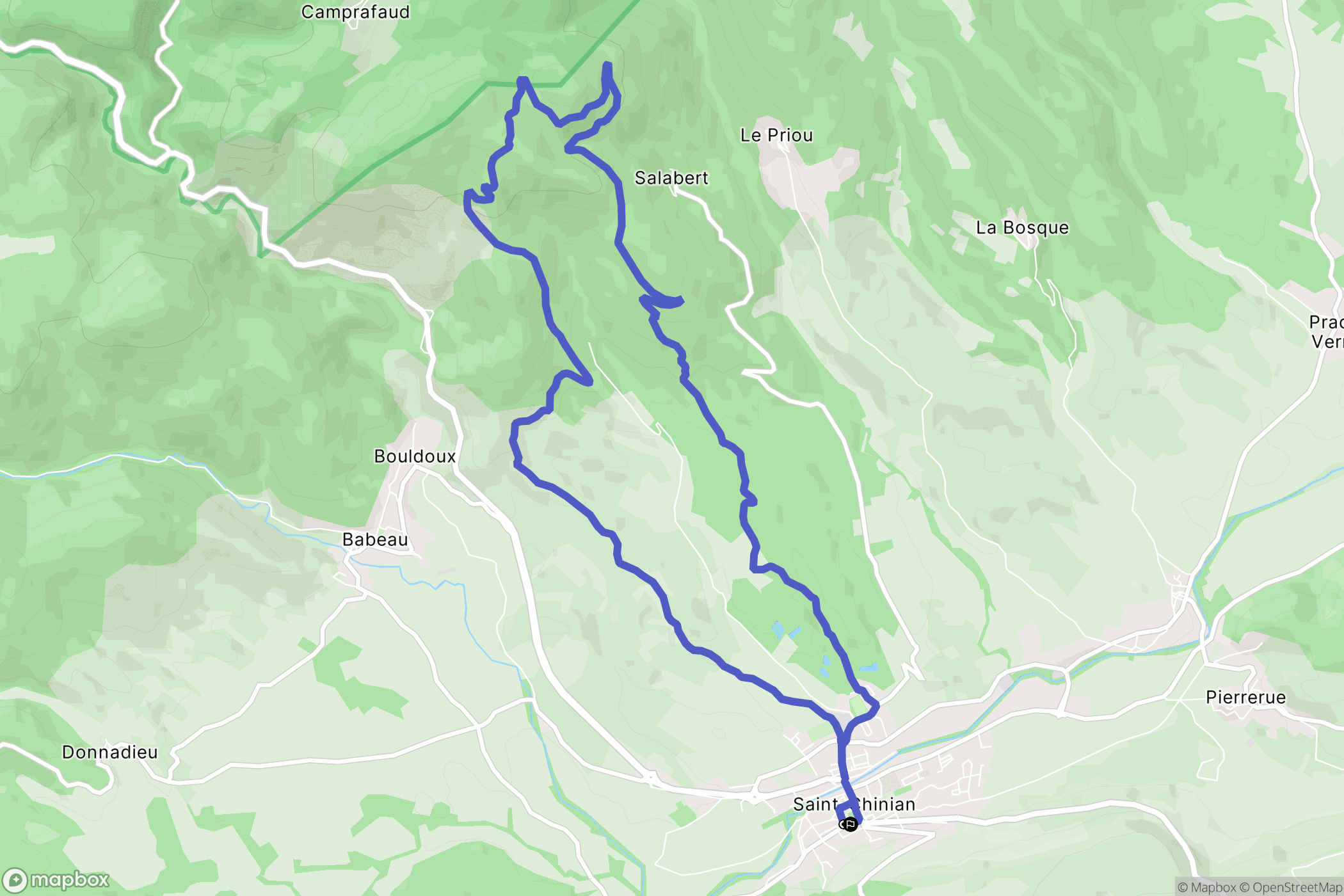 Saint Chinian : carte du parcours de randonnée - France
