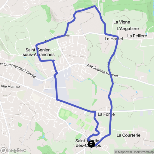 Avranches : carte du parcours de randonnée - France