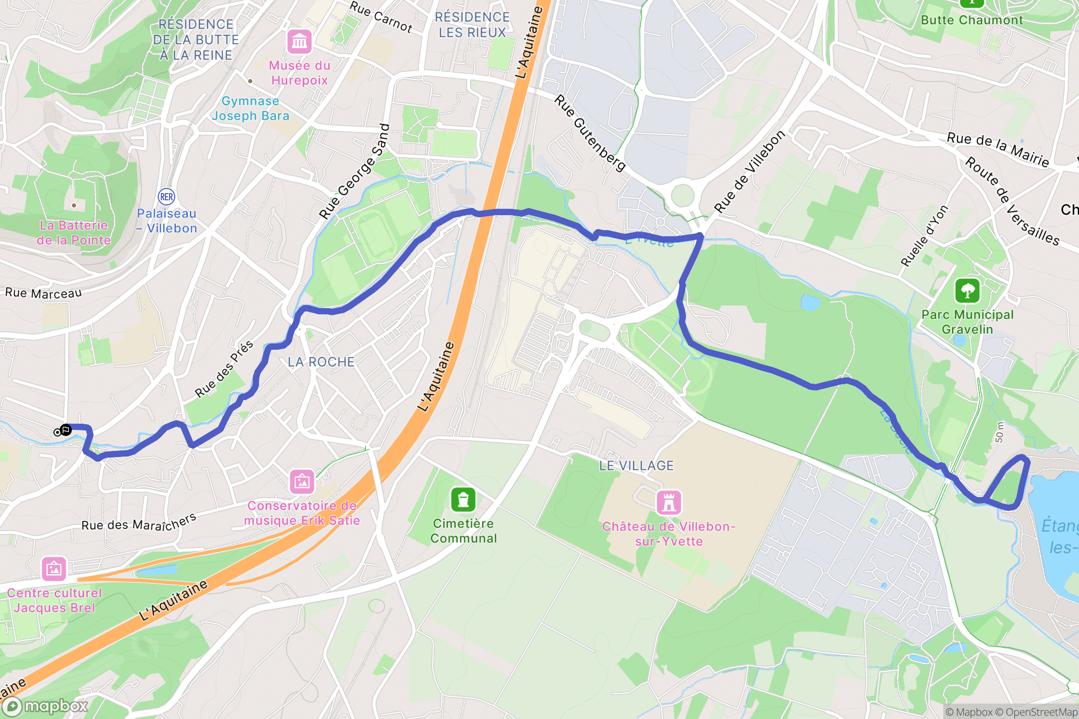 Palaiseau : carte du parcours de randonnée - France