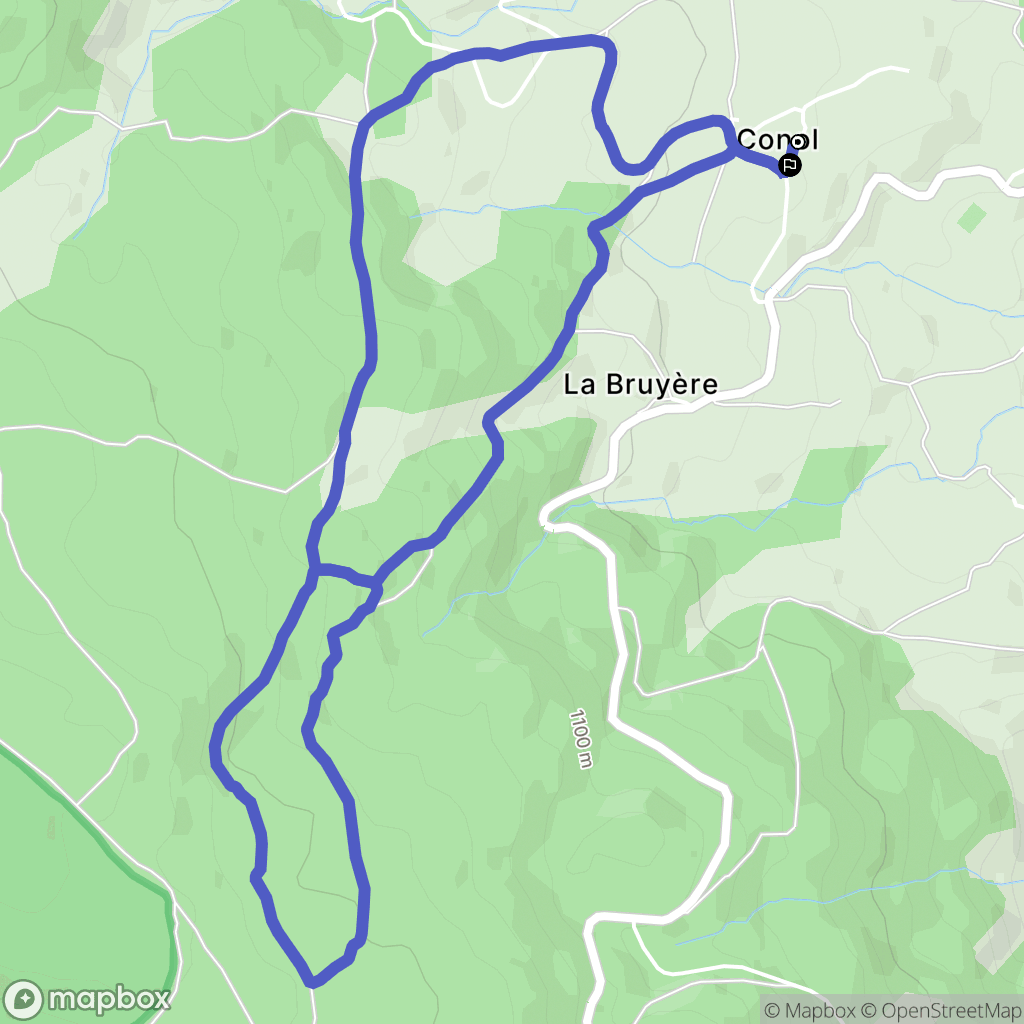 Verrières-en-Forez : carte du parcours de randonnée - France