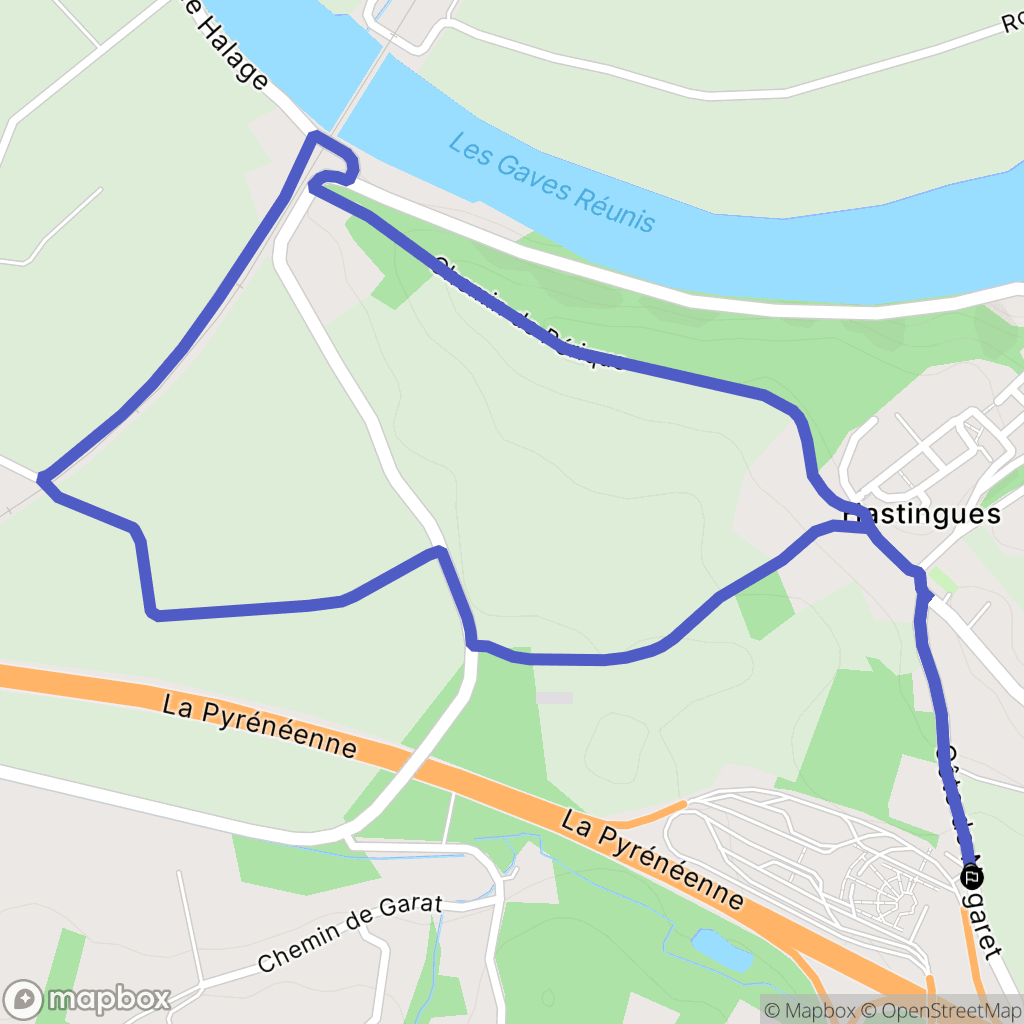 Hastingues : carte du parcours de randonnée - France