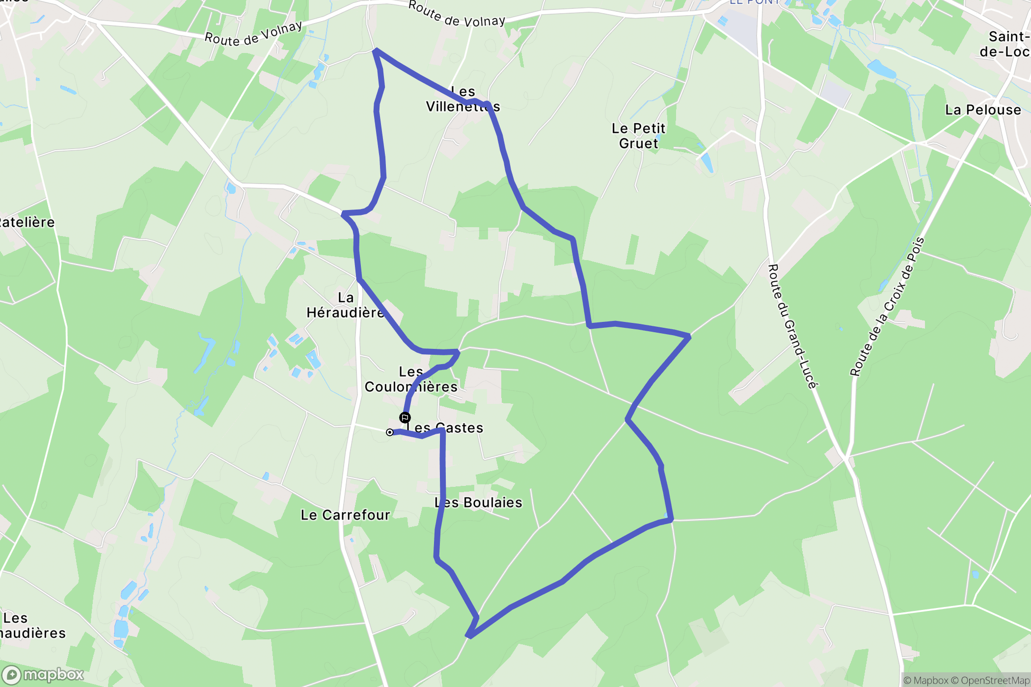 Challes : carte du parcours de randonnée - France