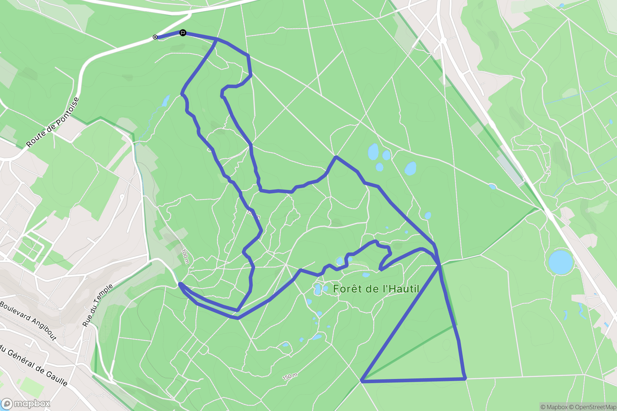 Vaux-sur-Seine : carte du parcours de randonnée - France