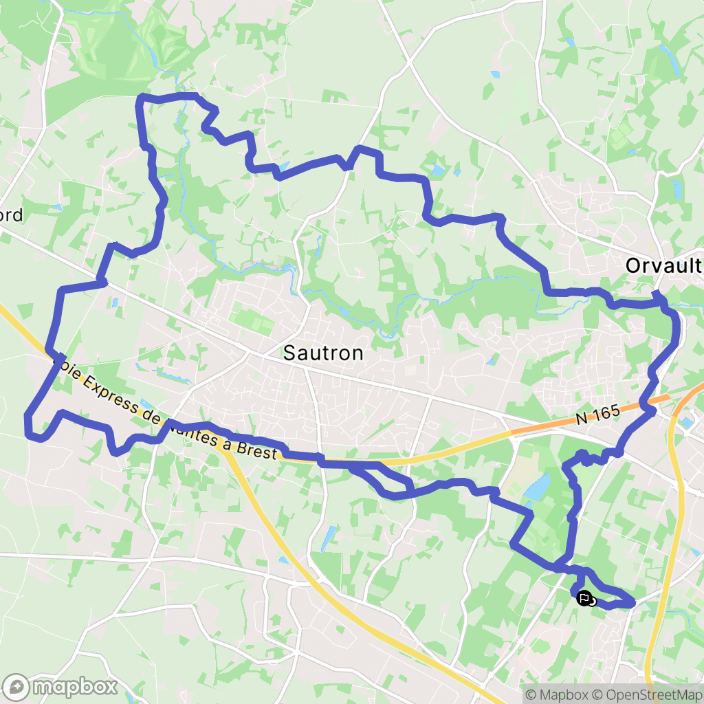 Nantes : carte du parcours de randonnée - France