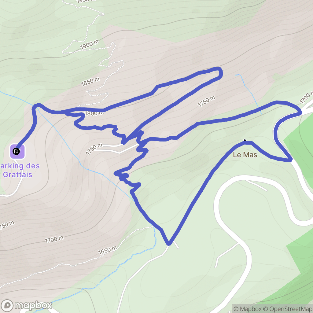 Val-Cenis : carte du parcours de randonnée - France