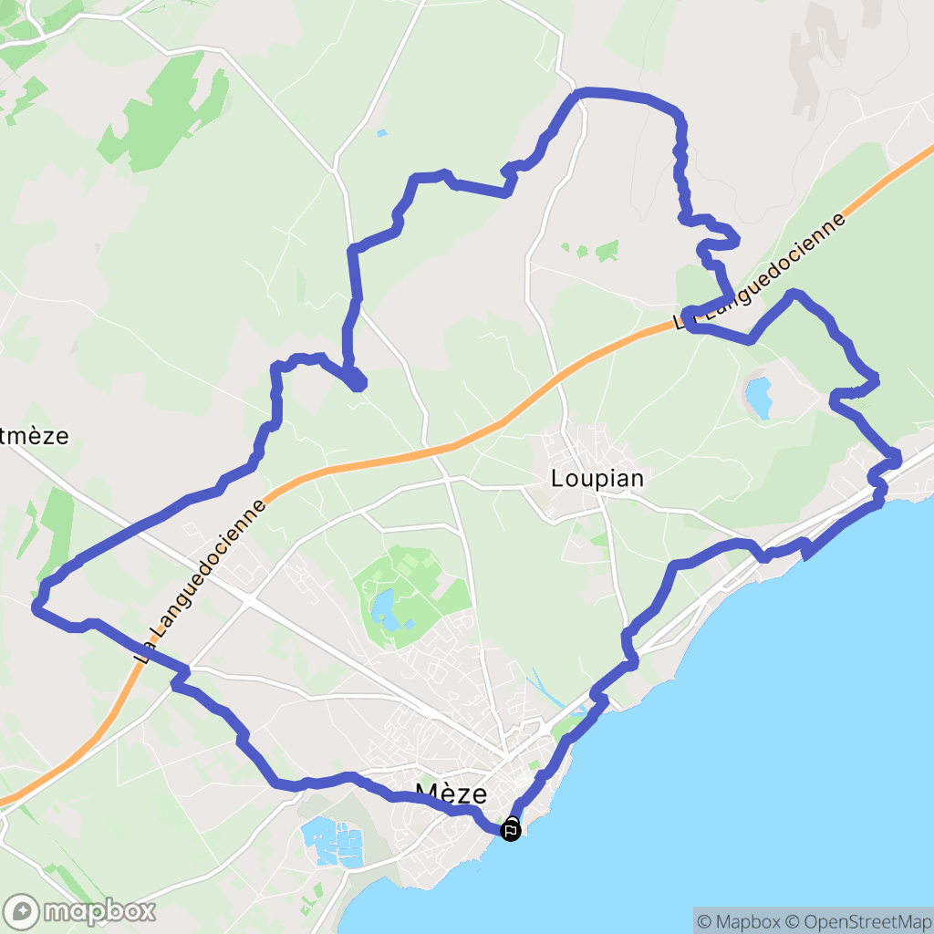 Mèze : carte du parcours de randonnée - France