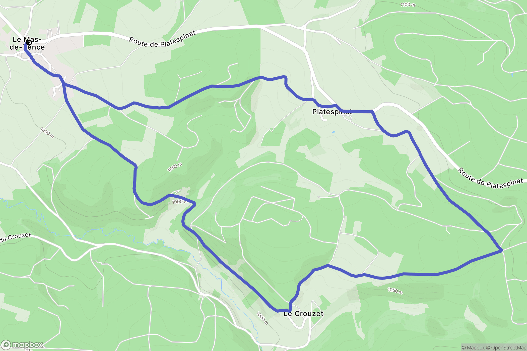 Le Mas-de-Tence : carte du parcours de randonnée - France
