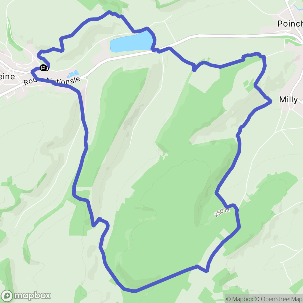 Beine : carte du parcours de randonnée - France