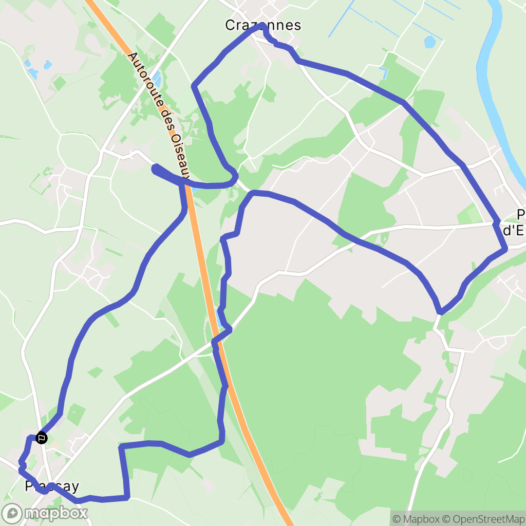 Plassay : carte du parcours de randonnée - France