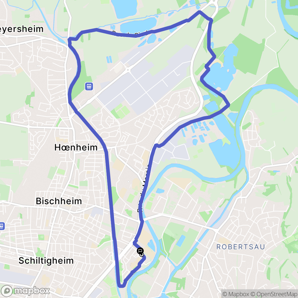 Schiltigheim : carte du parcours de randonnée - France