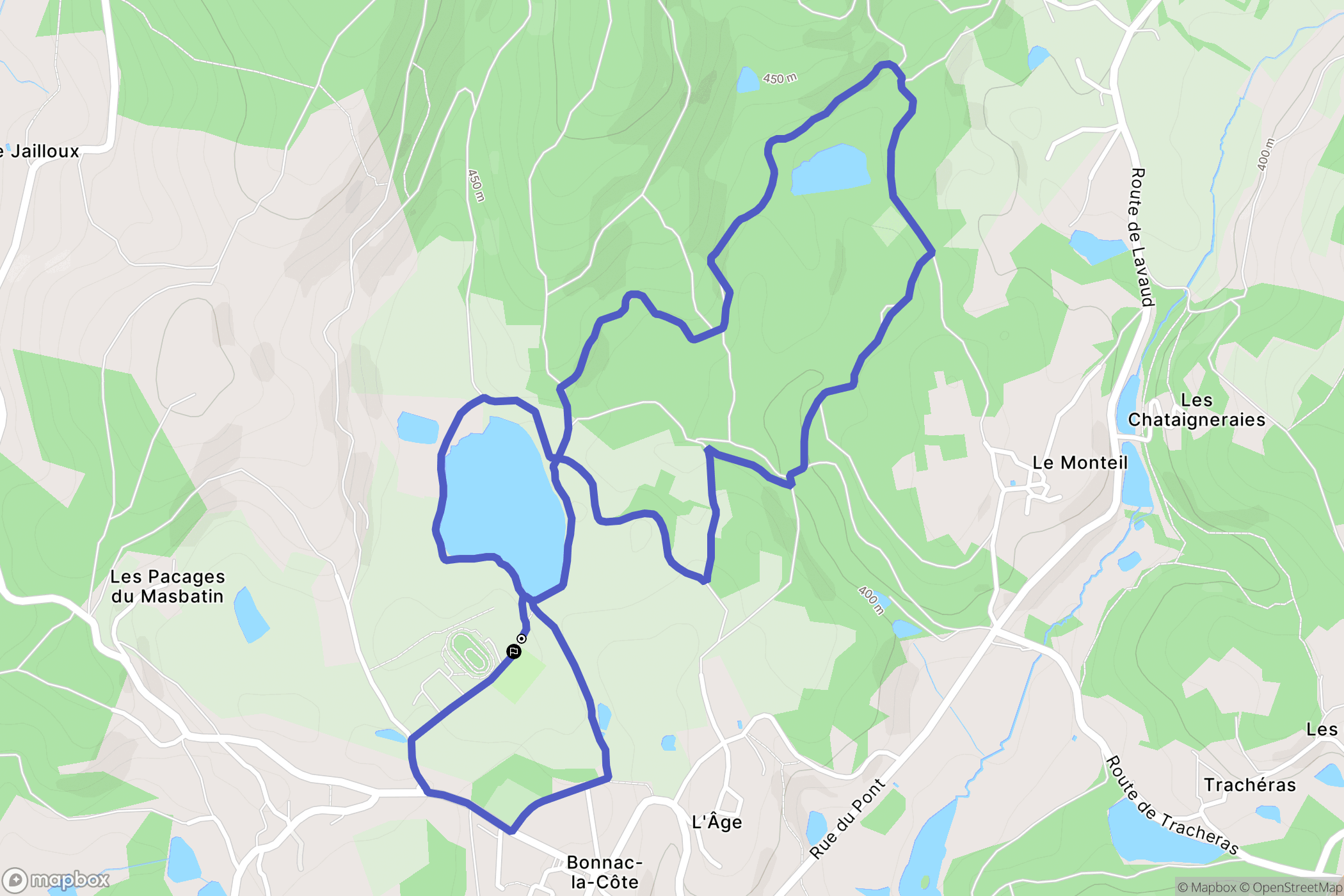 Bonnac la Côte : carte du parcours de randonnée - France