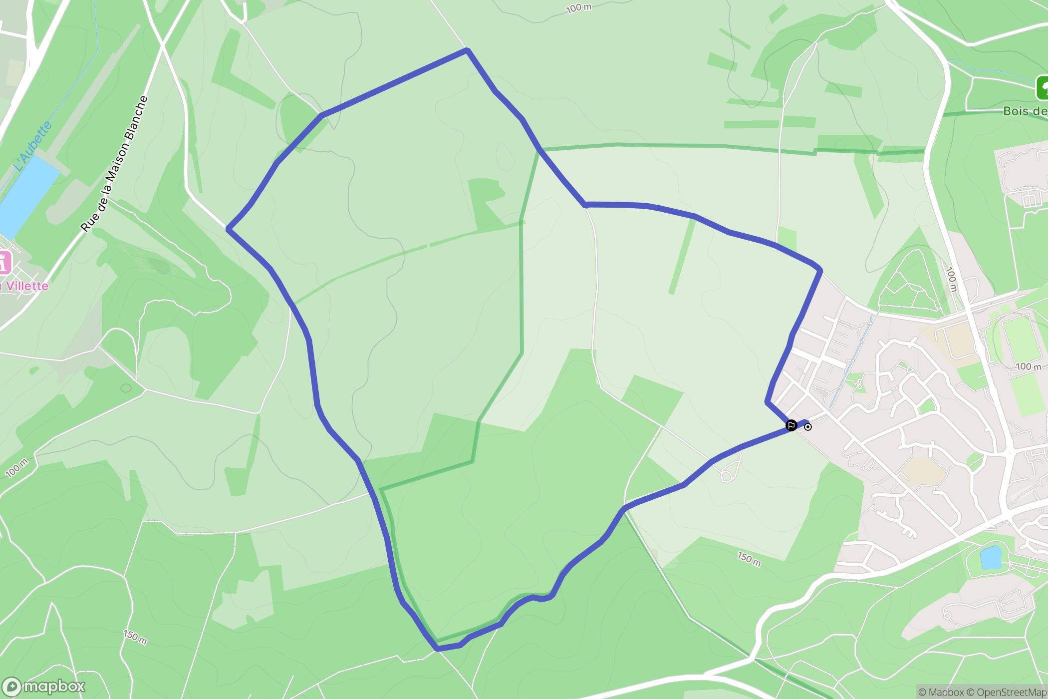 Menucourt : carte du parcours de randonnée - France