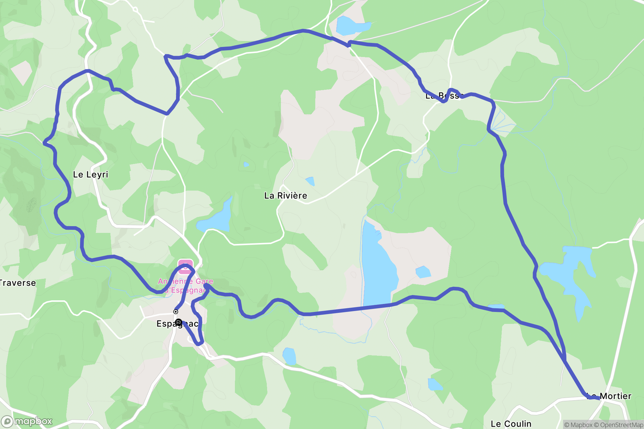 Espagnac : carte du parcours de randonnée - France
