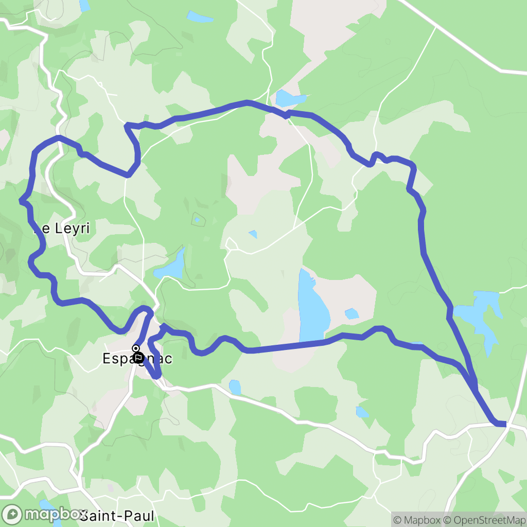 Espagnac : carte du parcours de randonnée - France