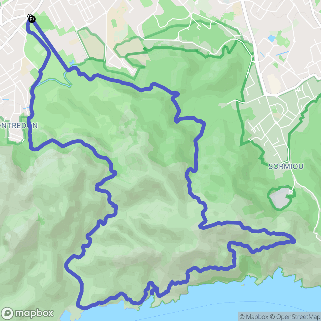 Marseille : carte du parcours de randonnée - France