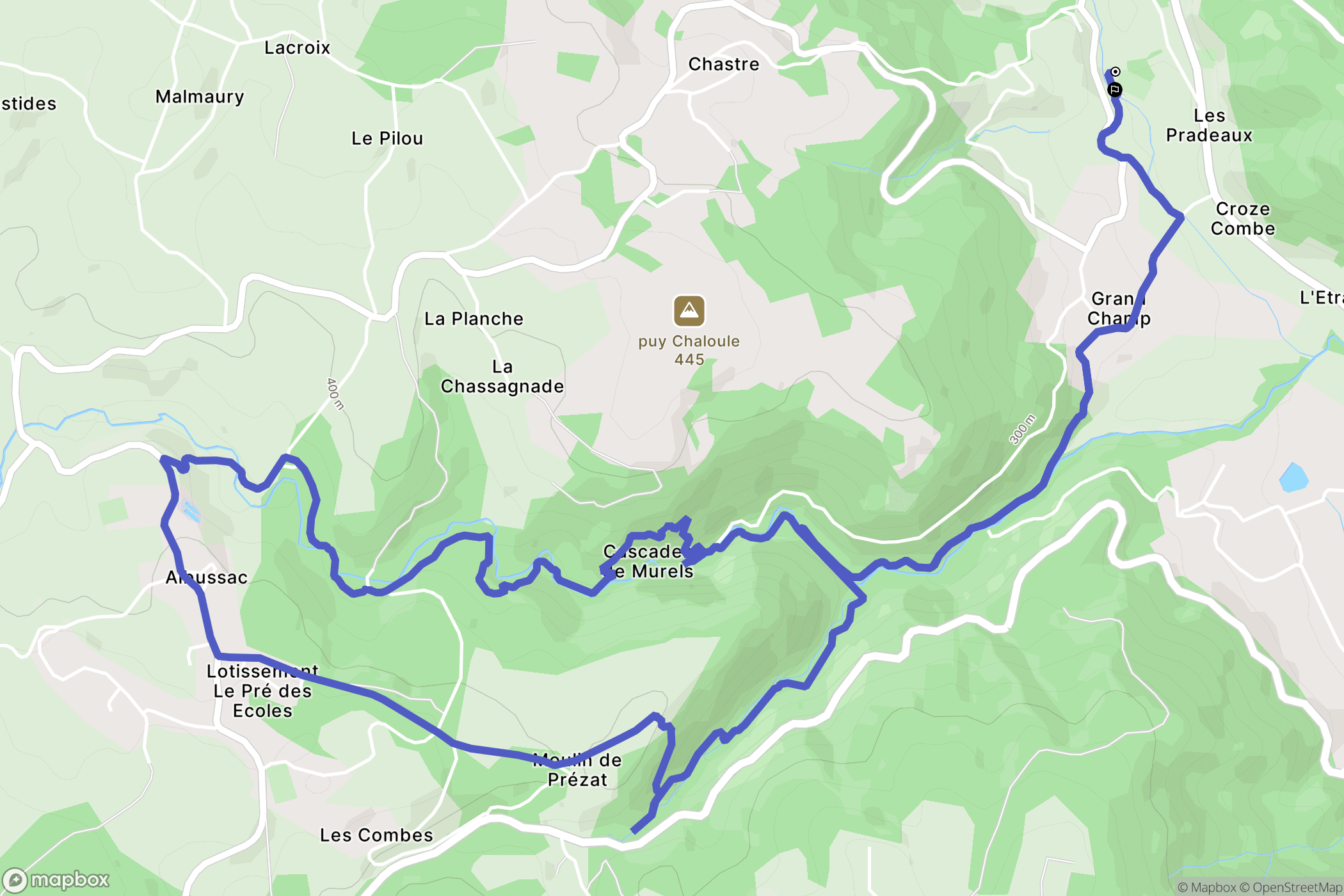 Forges : carte du parcours de randonnée - France