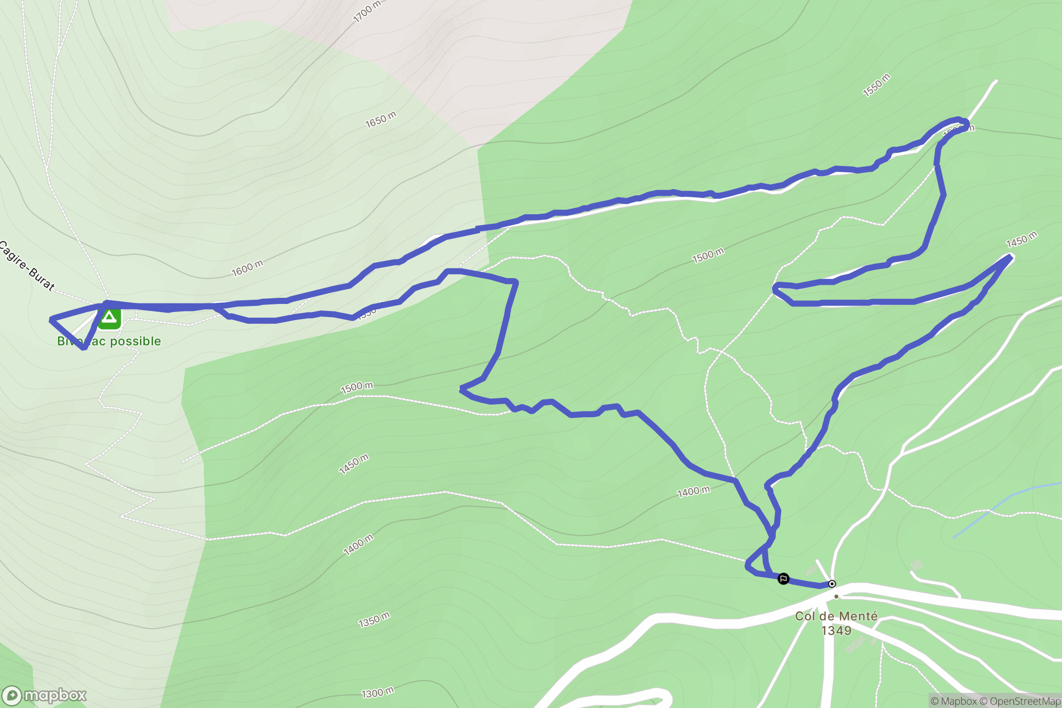 Boutx : carte du parcours de randonnée - France