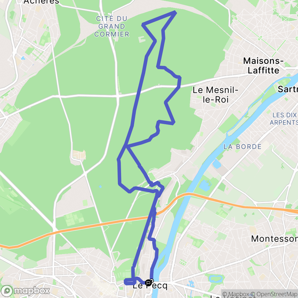 Le Pecq : carte du parcours de randonnée - France