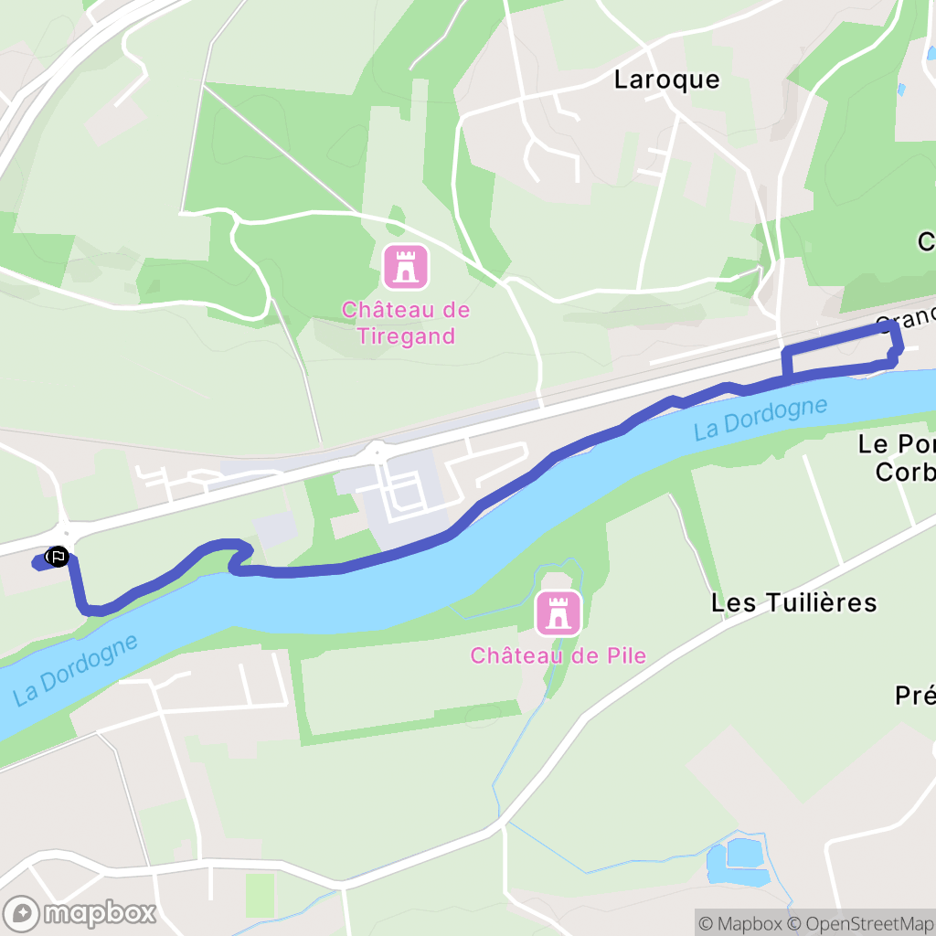 Bergerac : carte du parcours de randonnée - France