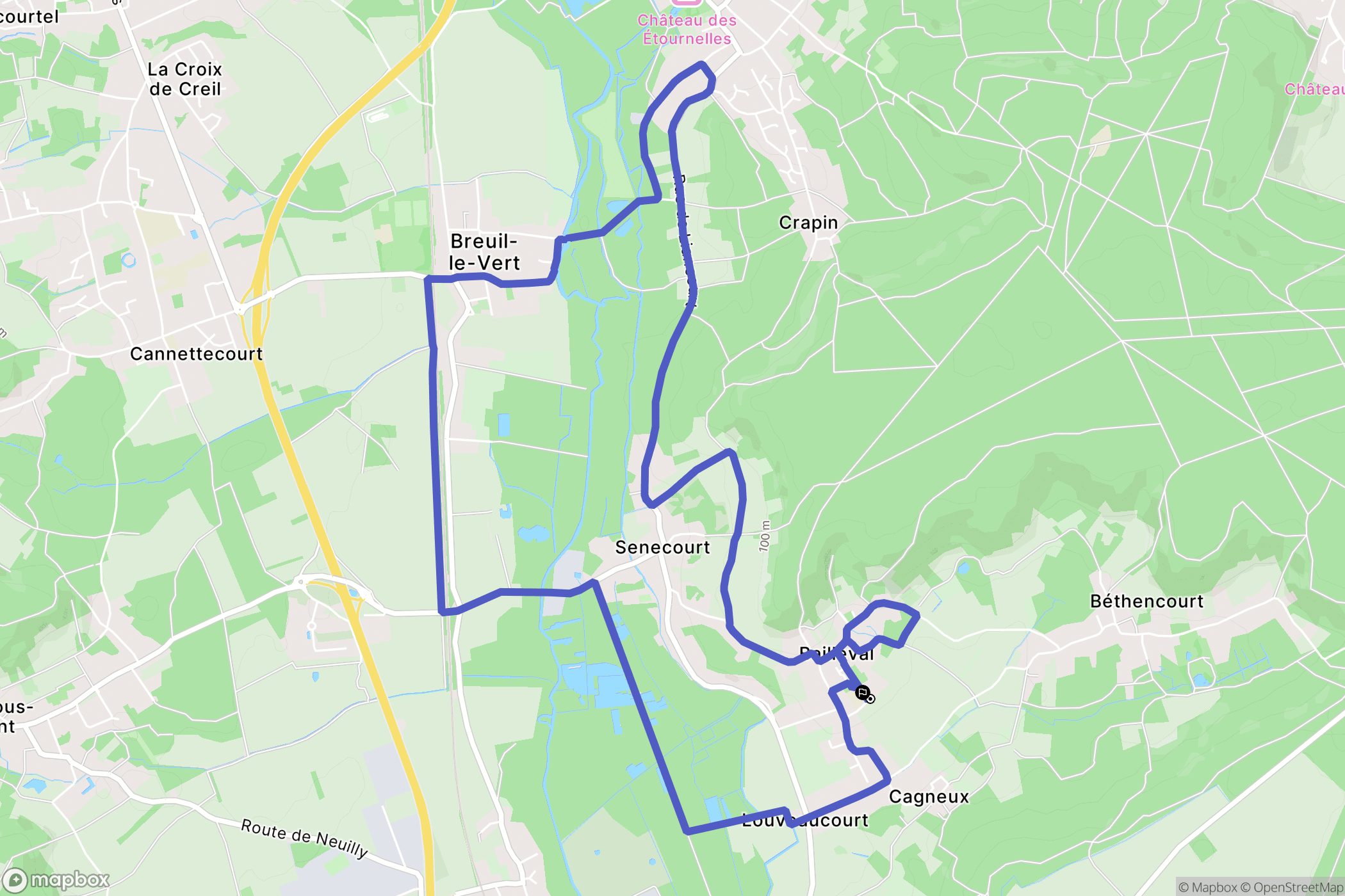 Bailleval : carte du parcours de randonnée - France