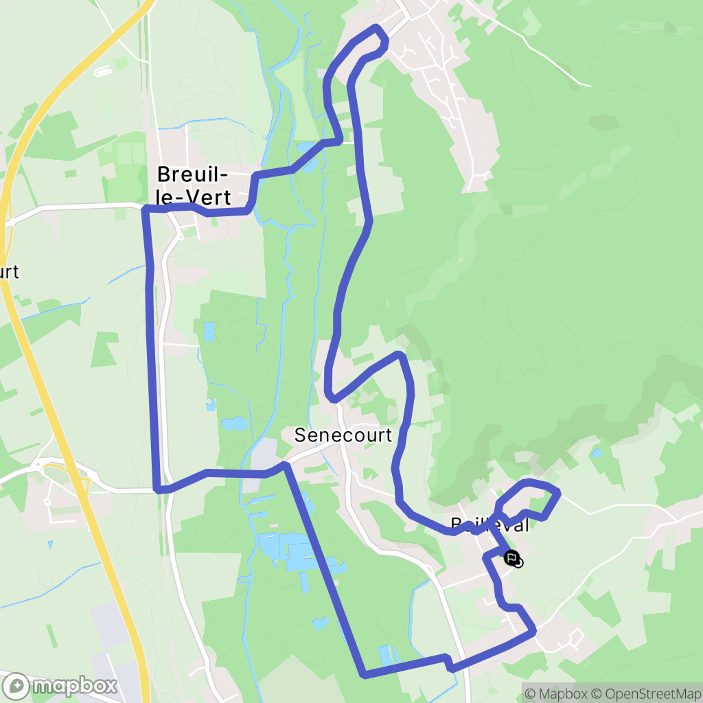 Bailleval : carte du parcours de randonnée - France