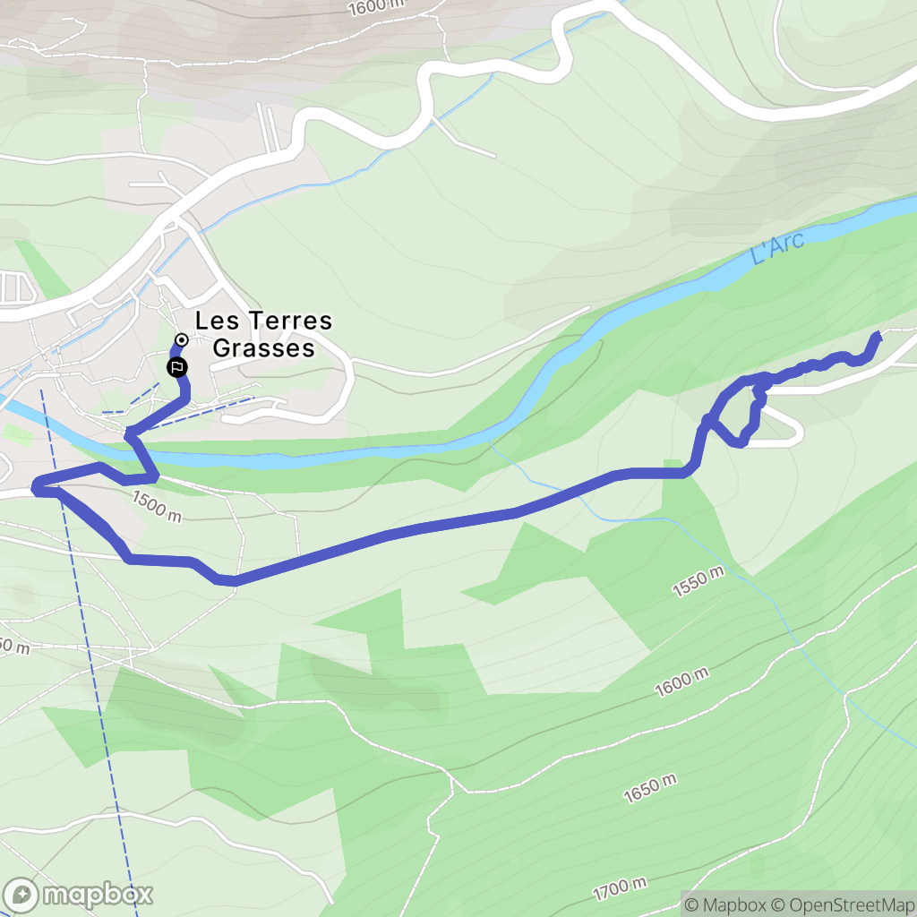 Val-Cenis : carte du parcours de randonnée - France
