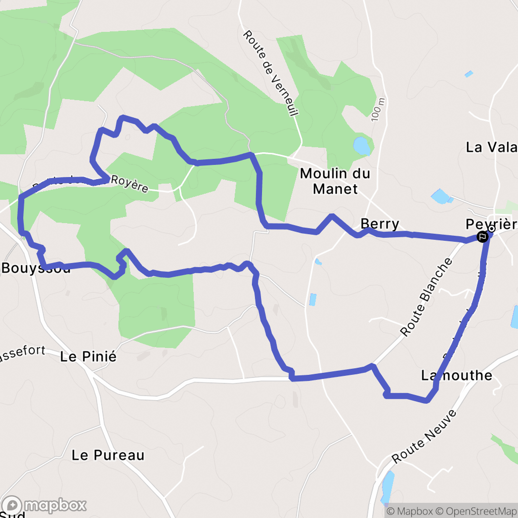 Peyrière : carte du parcours de randonnée - France