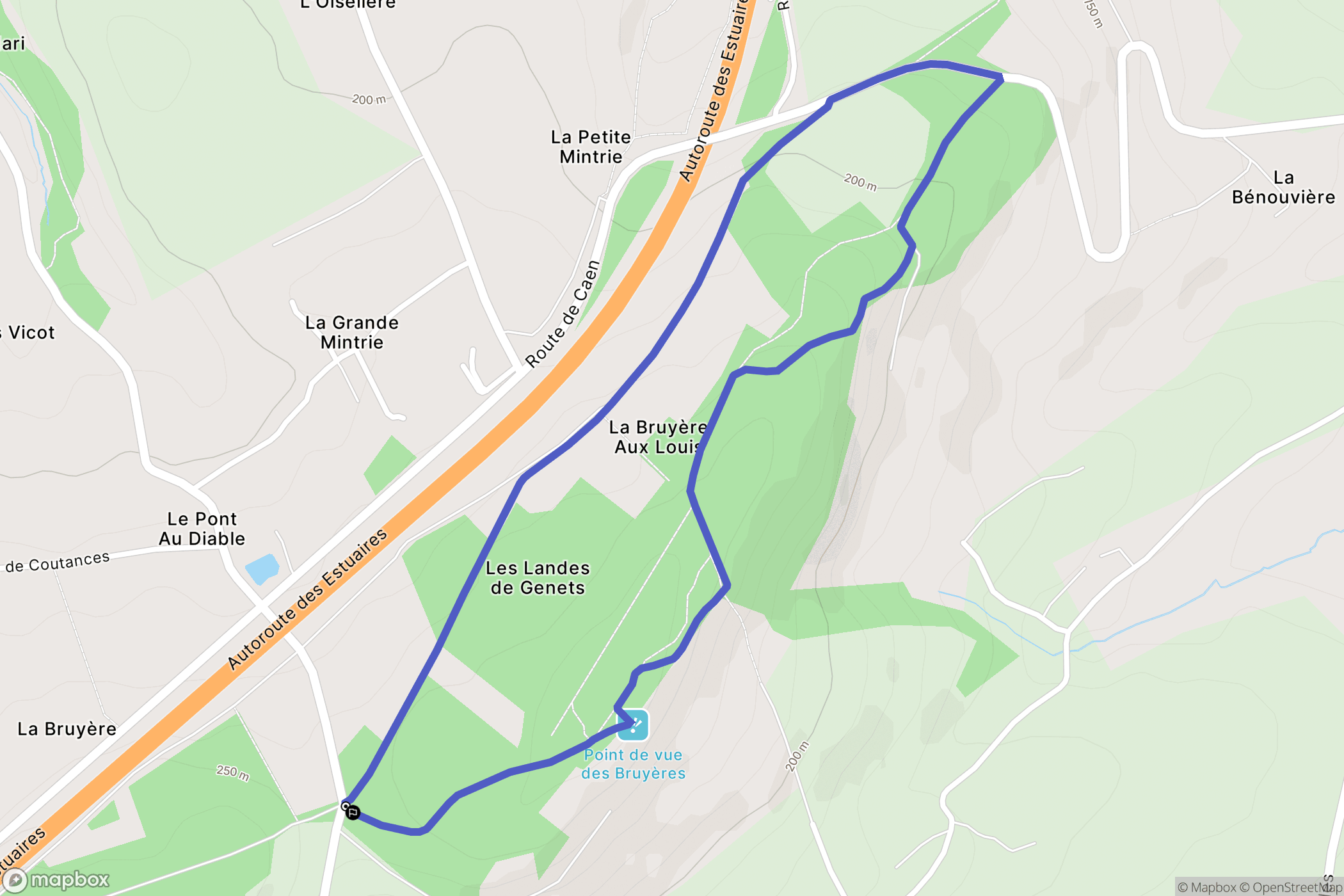 Saint Vigor des Monts : carte du parcours de randonnée - France