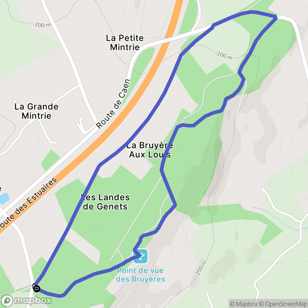 Saint Vigor des Monts : carte du parcours de randonnée - France