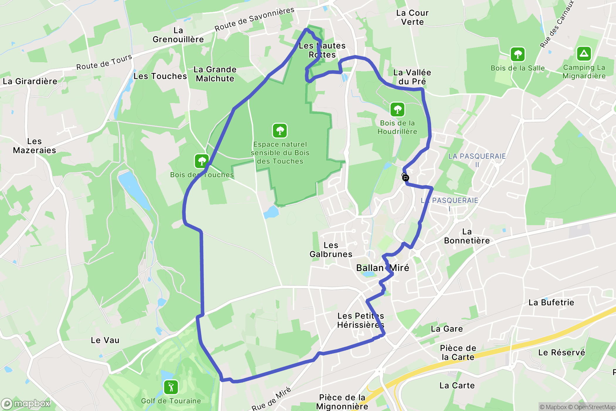 Ballan-Miré : carte du parcours de randonnée - France