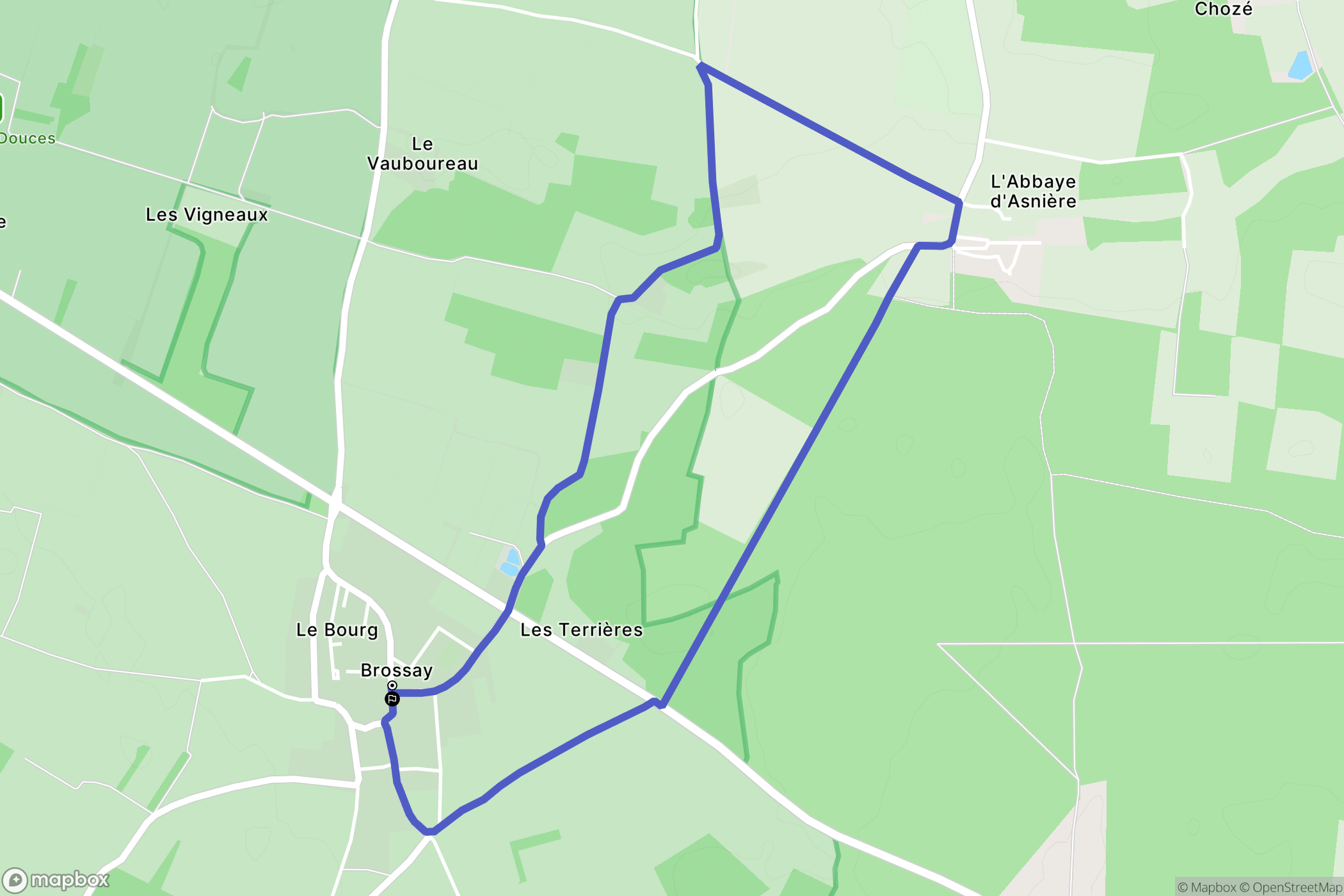 Brossay : carte du parcours de randonnée - France