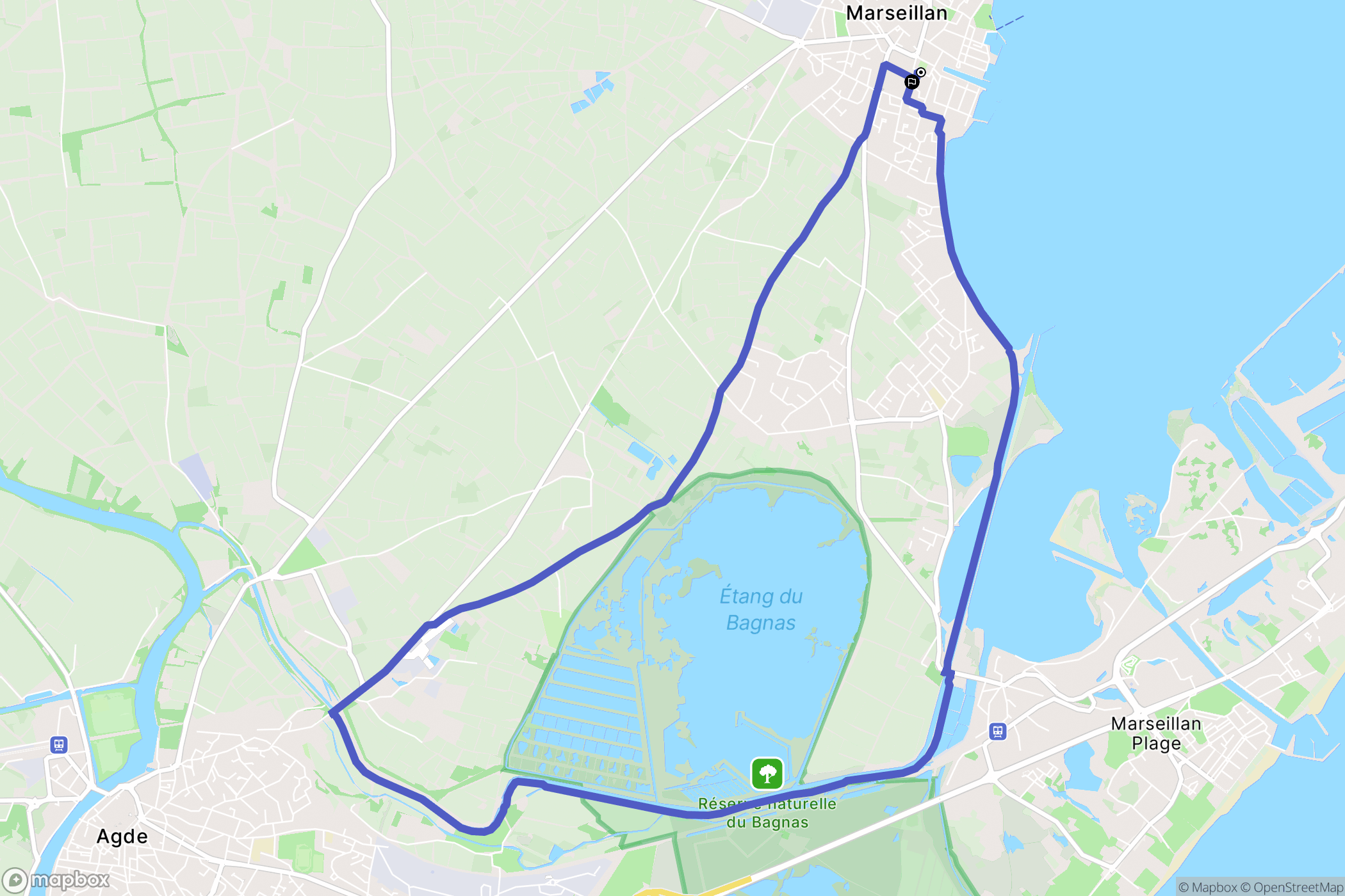 Marseillan : carte du parcours de randonnée - France