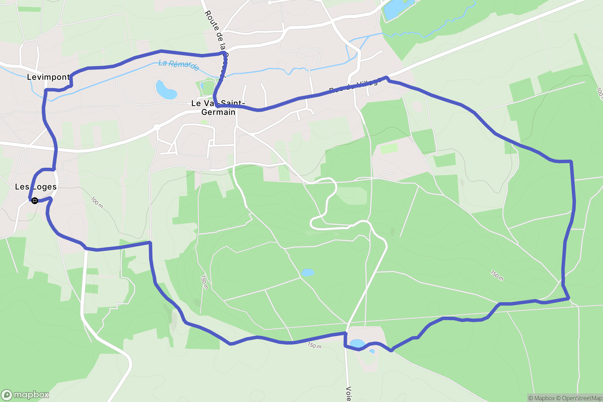 Saint-Cyr-sous-Dourdan : carte du parcours de randonnée - France