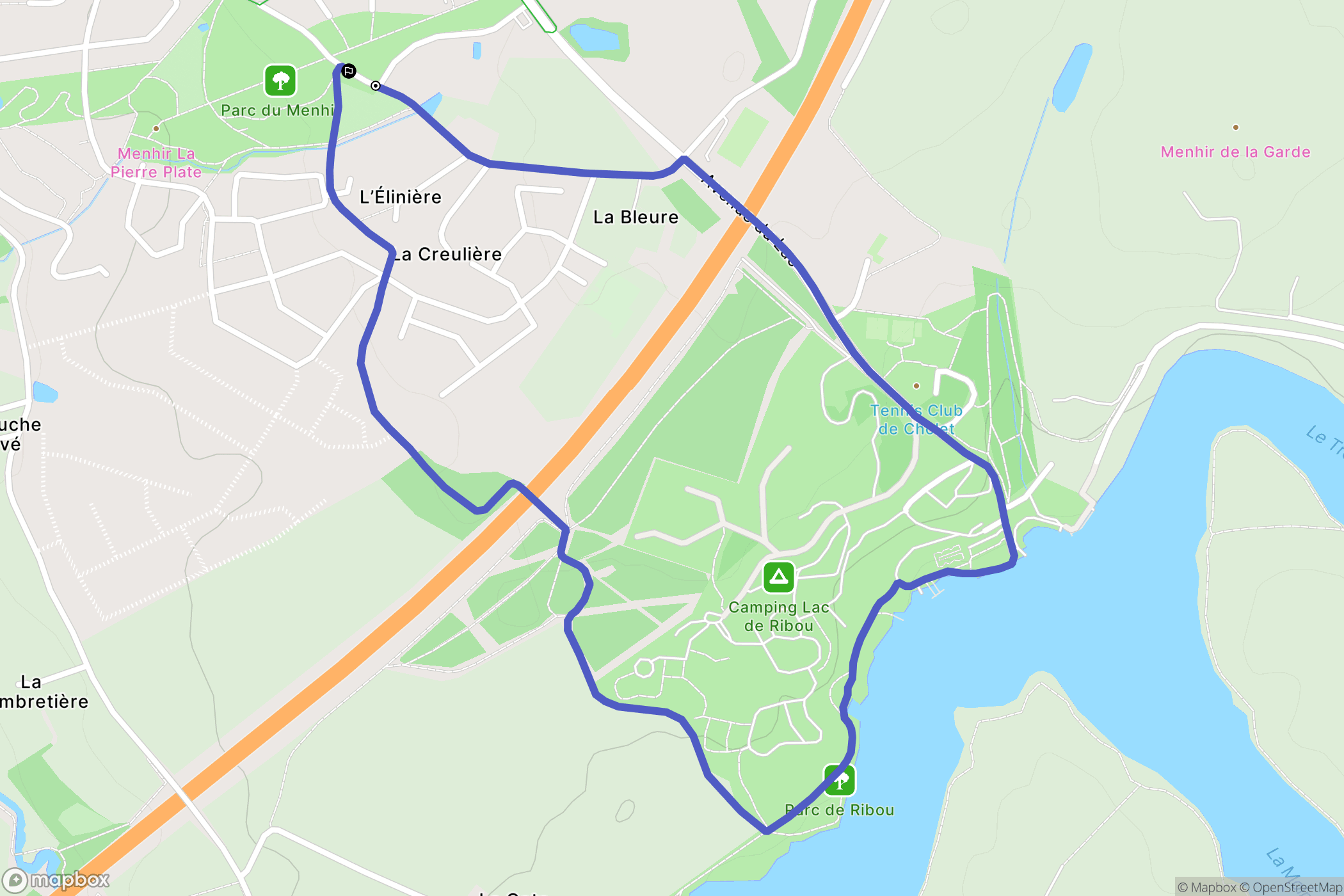 Cholet : carte du parcours de randonnée - France