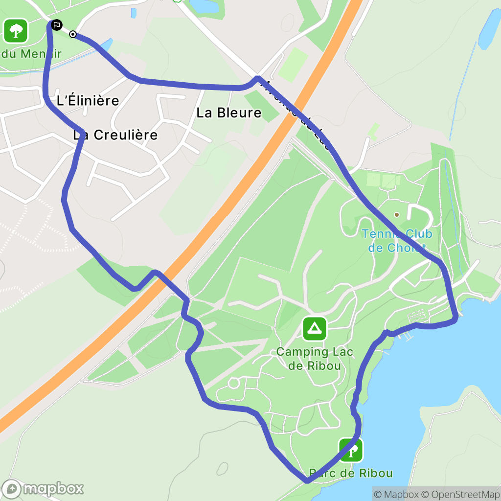 Cholet : carte du parcours de randonnée - France