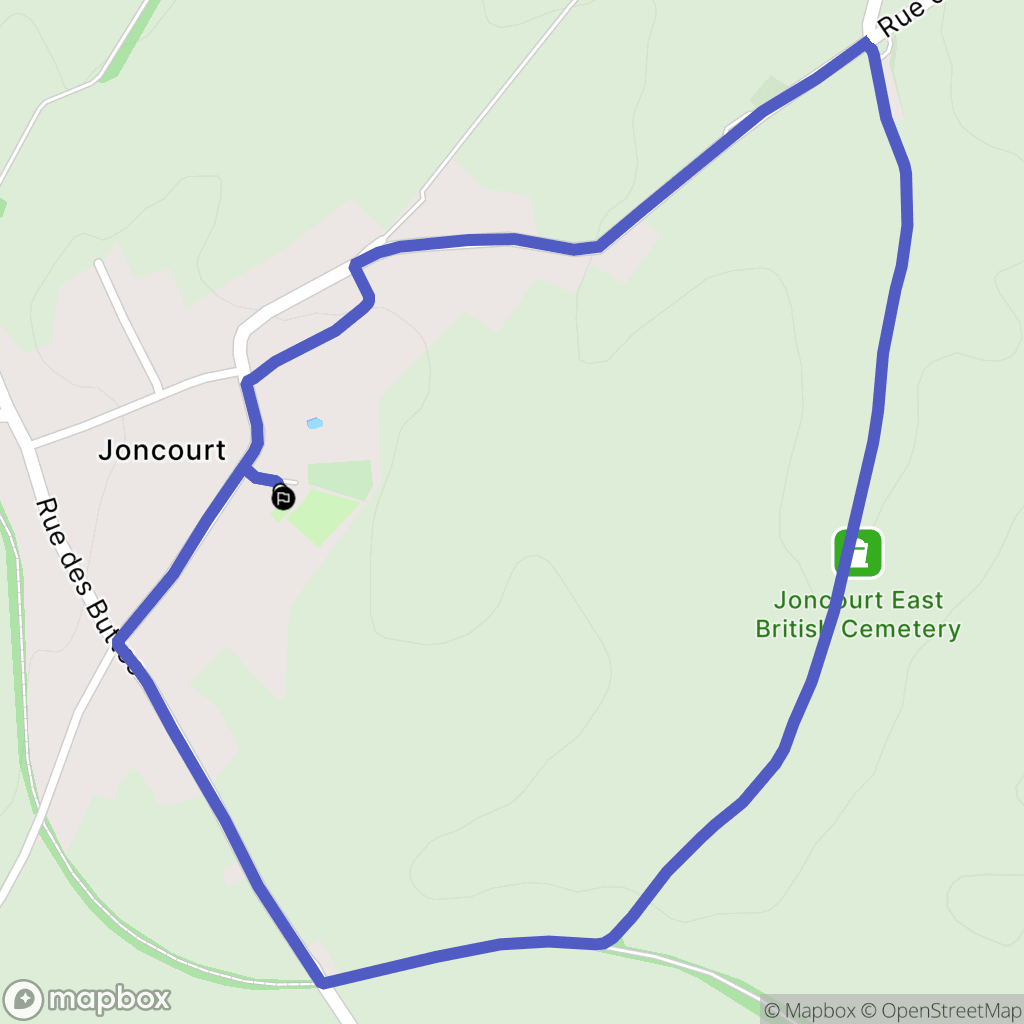 Joncourt : carte du parcours de randonnée - France