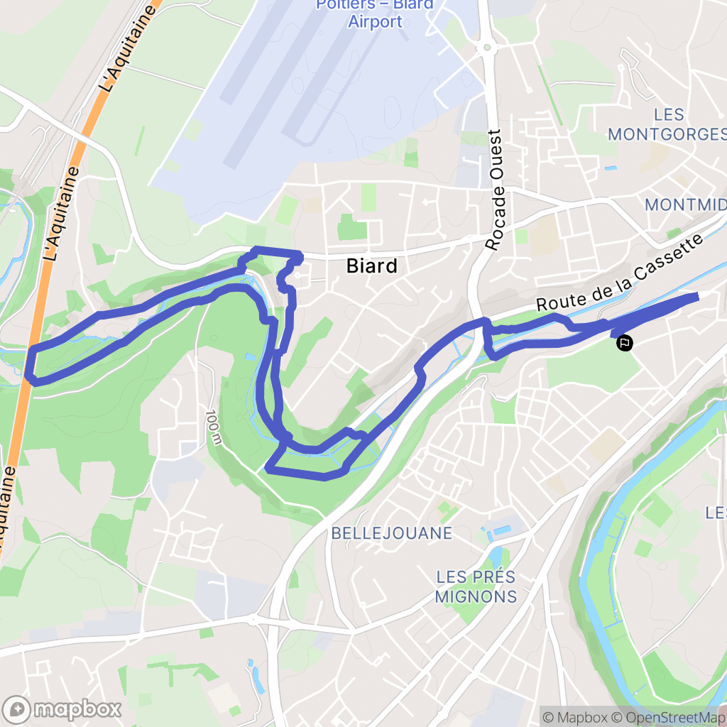 Poitiers : carte du parcours de randonnée - France