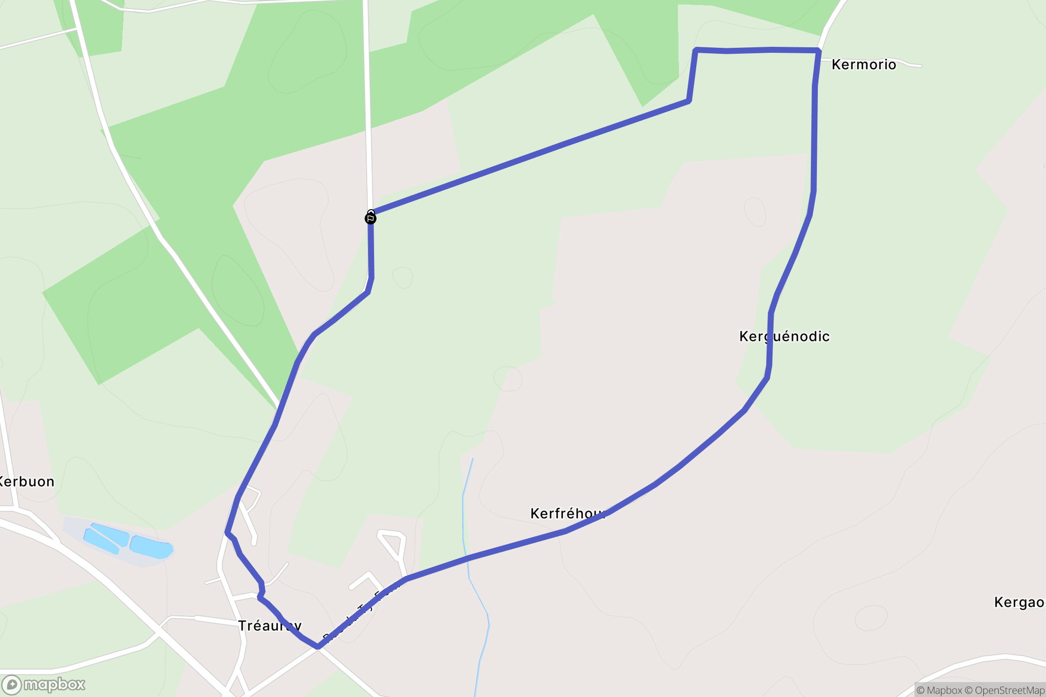 Languidic : carte du parcours de randonnée - France