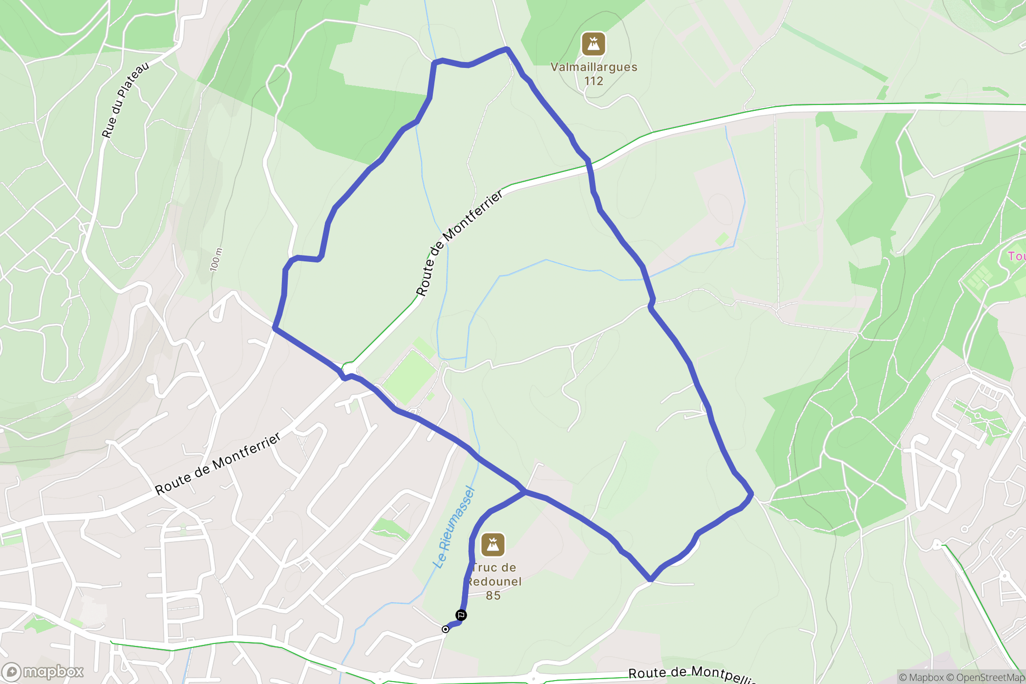 Grabels : carte du parcours de randonnée - France