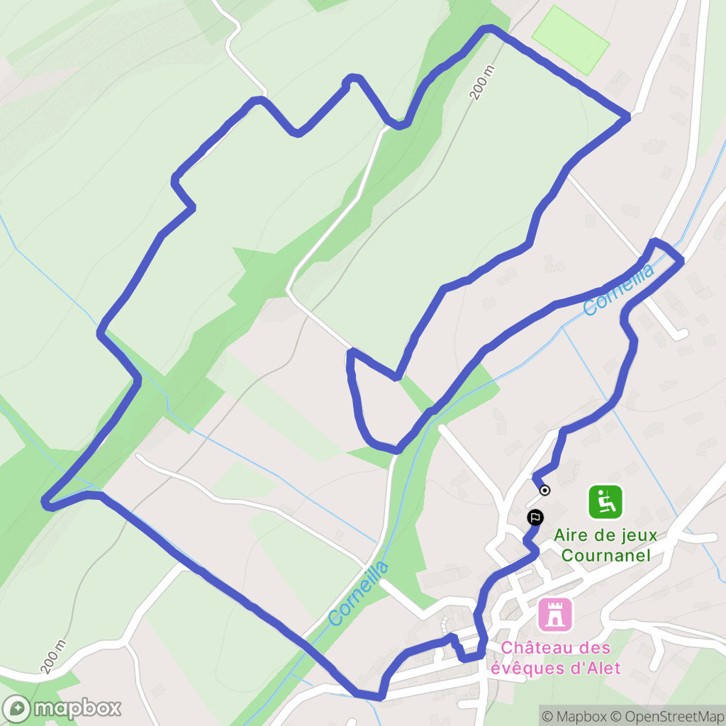 Cournanel : carte du parcours de randonnée - France