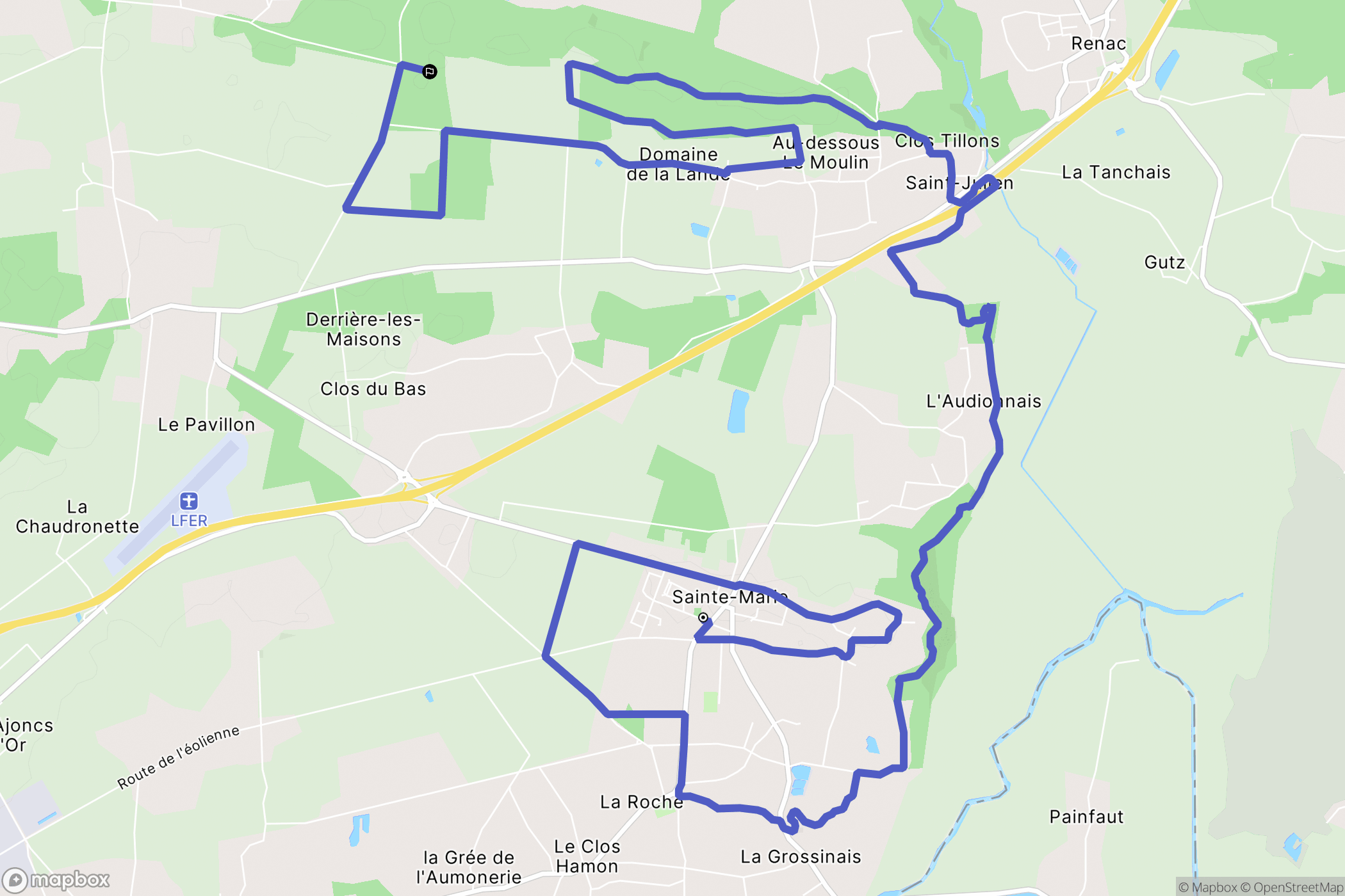 Sainte-Marie : carte du parcours de randonnée - France